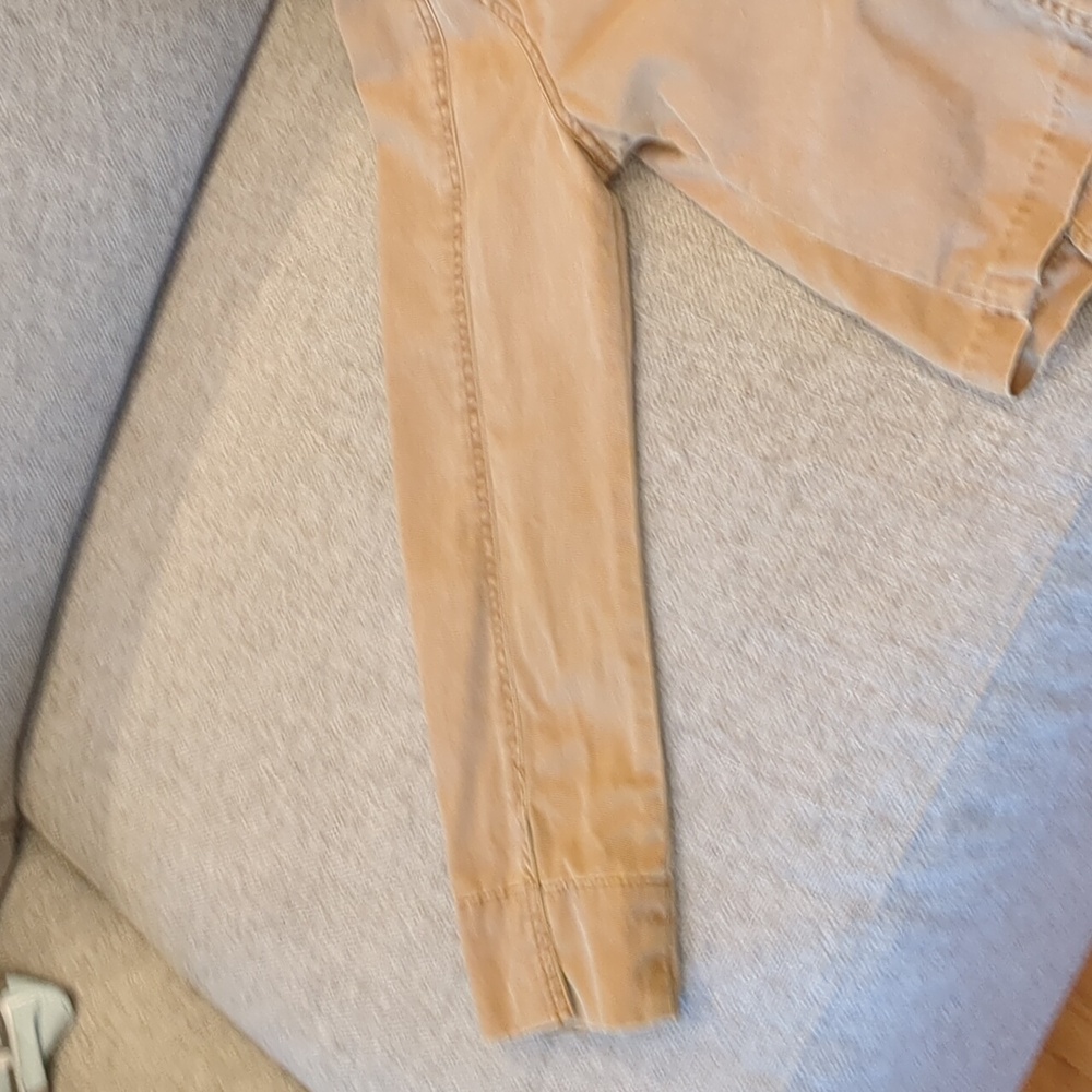 Free People Ruffled Military Jacket Tan Size Large 100% Cotton - Picture 14 of 16
